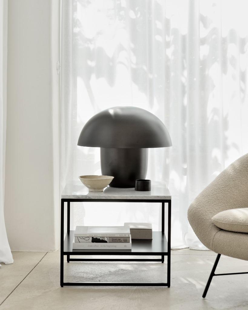 Stone side table - marble - White Carrara -ETHNICRAFT SALE, Ophalen, Minder dan 55 cm, Nieuw, Rechthoekig