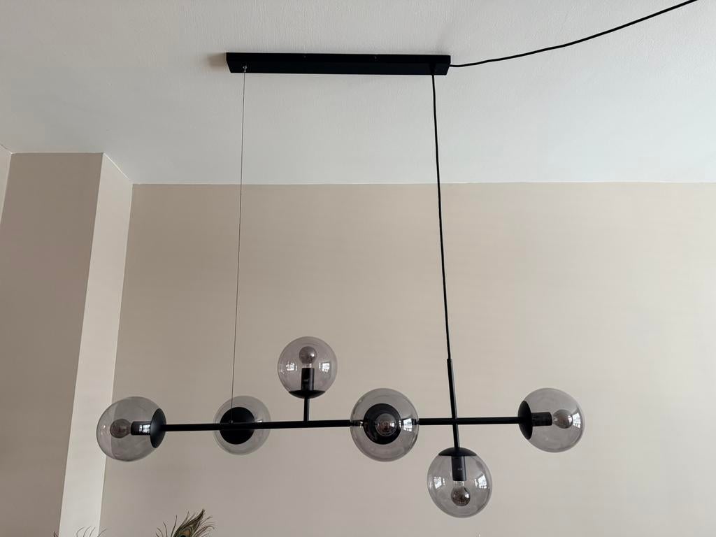 Bolia Orb lamp zwart, horizontaal incl lampen!, Huis en Inrichting, Ophalen, Metaal of Aluminium, Zo goed als nieuw, Hanglamp