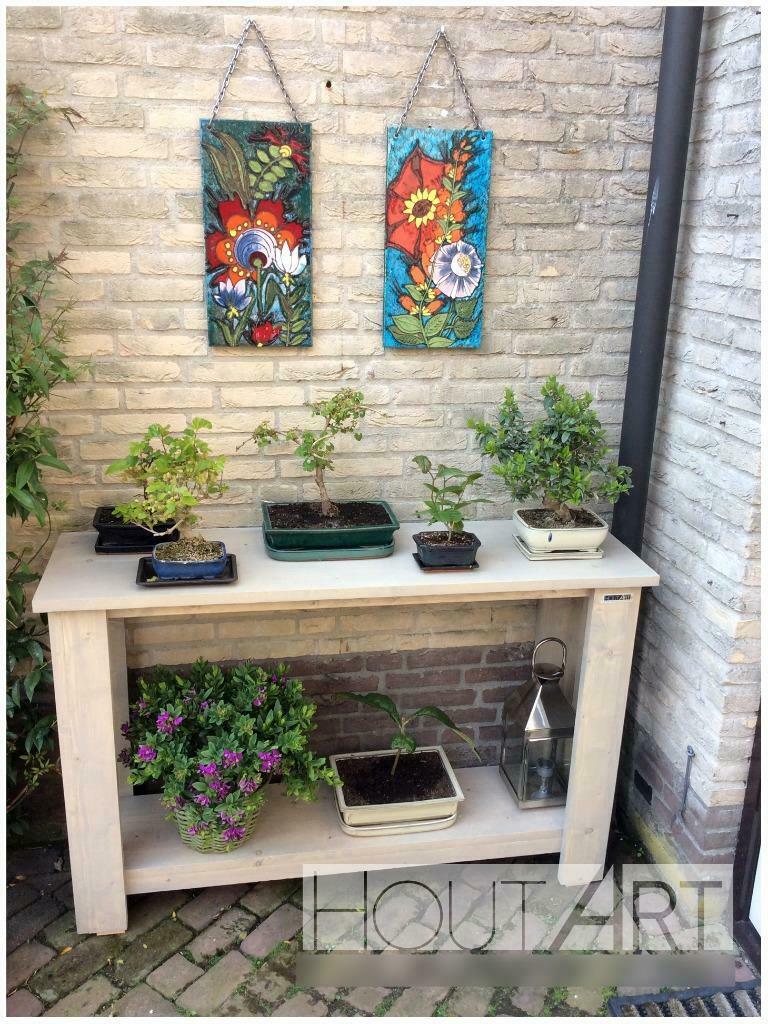 Sidetable steigerhout met onderblad!, 100 tot 150 cm, Info@hout-art.nl, Nieuw, Ophalen of Verzenden