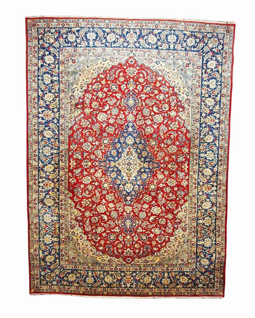 Groot Perzisch tapijt Kashan 400x300 wollen vloerkleed iran, 1185VB, De handelmaatschappij, 200 cm of meer, Ophalen of Verzenden
