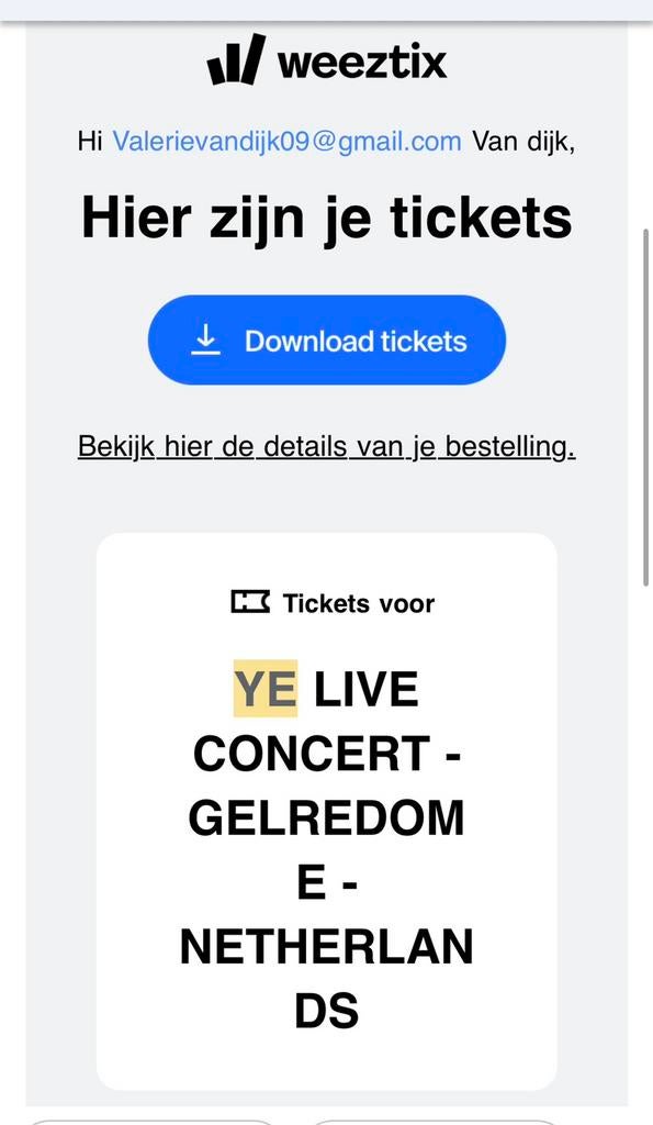 YE concert Gelredome staticket links(met xcover bescherming), Tickets en Kaartjes, Eén persoon, Overige soorten