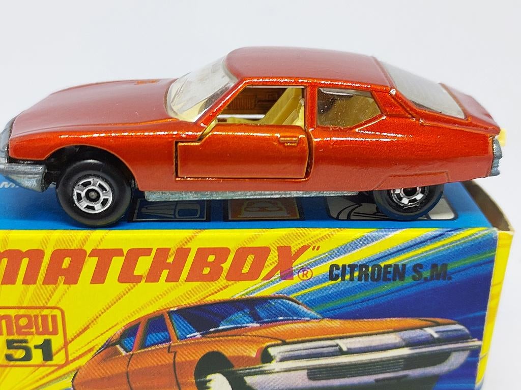 CITROEN S.M No51 MATCHBOX UIT 1971 ONBESPEELD IN DOOS, Hobby en Vrije tijd, Ophalen of Verzenden, Nieuw, Auto