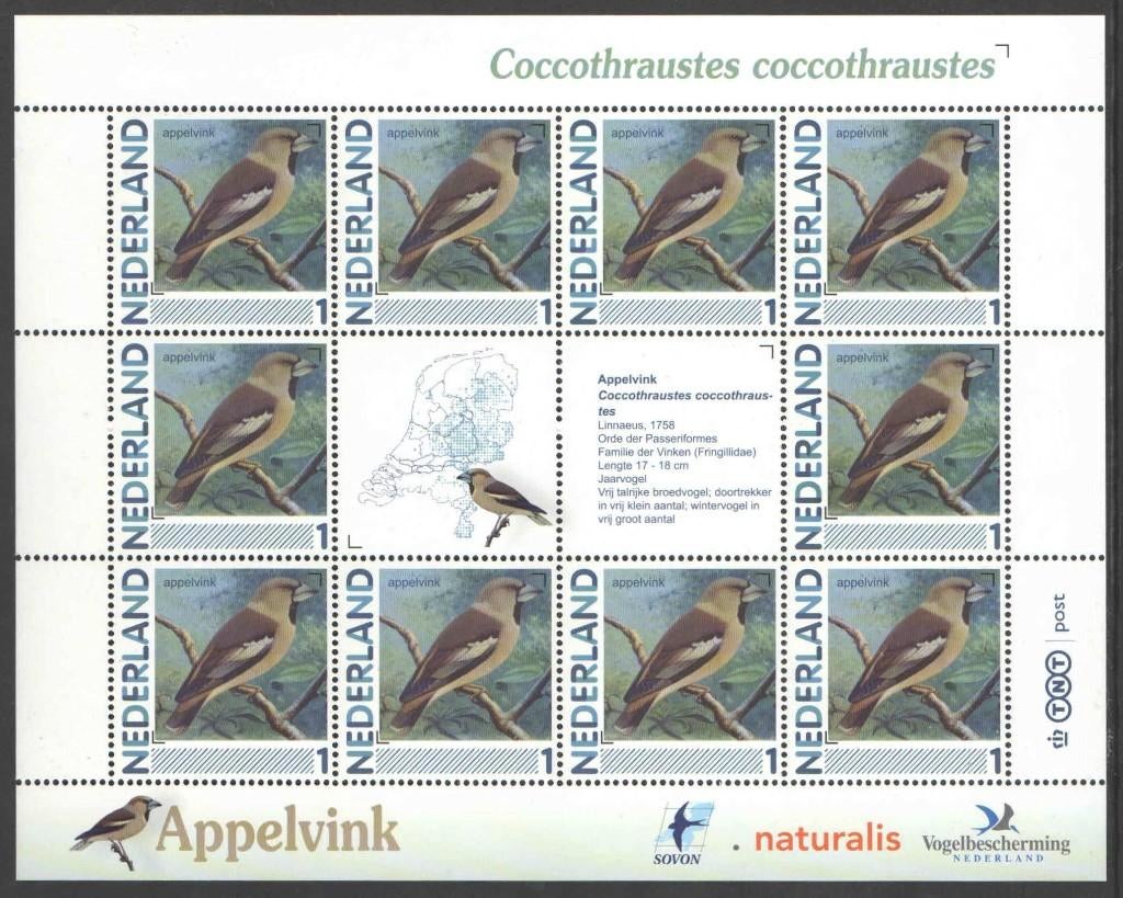 Postzegels Vogels in Nederland: Appelvink, Ophalen of Verzenden, Na 1940, Postfris