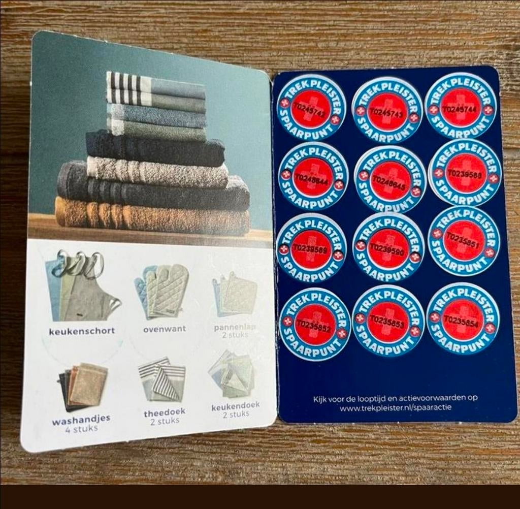 Trekpleister handdoeken zegels gevraagd, Ophalen of Verzenden, Winkel, Super of Benzinepomp, Zegels, Bonnen of Punten
