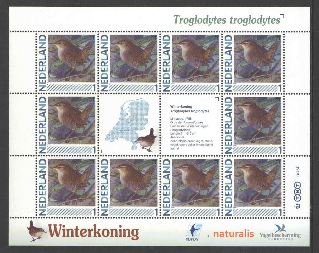 Postzegels Vogels in Nederland: Winterkoning, Ophalen of Verzenden, Na 1940, Postfris