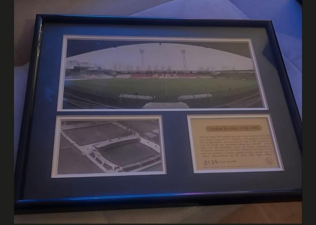 Ajax Stadion De Meer Ingelijste Foto, Ophalen of Verzenden