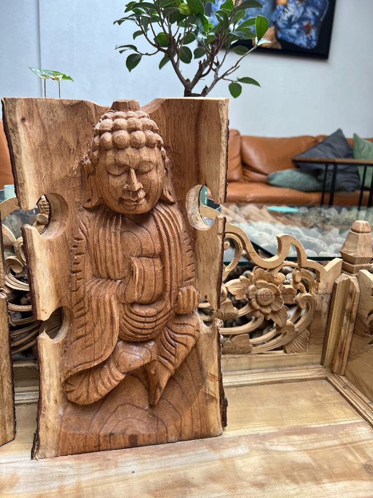 Boeddha houtsnijwerk in boomstam handwerk 41 cm, Verburgt Vintage, Nieuw, Ophalen of Verzenden, https://verburgtvintage.nl/#contact