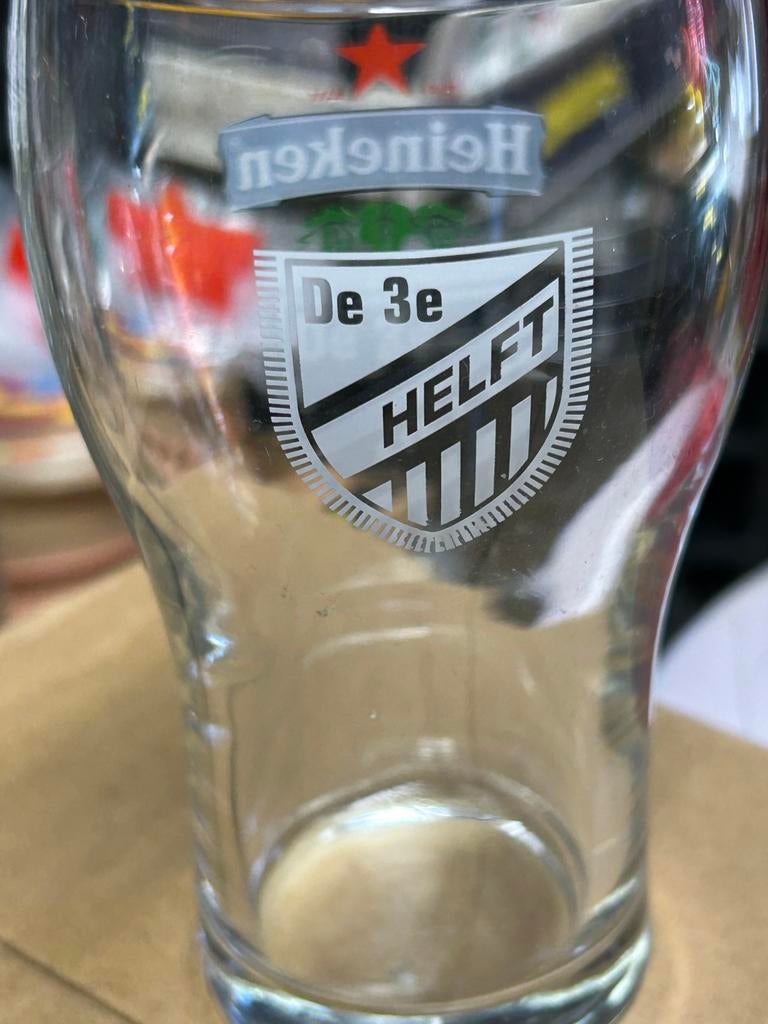 Heineken dubbeldruk glas de 3e helft, Ophalen, Nieuw, Bierglas