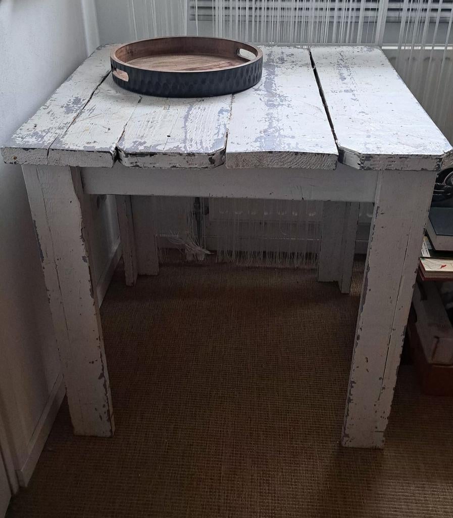 Tuin tafel vierkant BBQ hout sloophout 78x80 cm, Ophalen, Rechthoekig, 50 tot 100 cm, 50 tot 100 cm