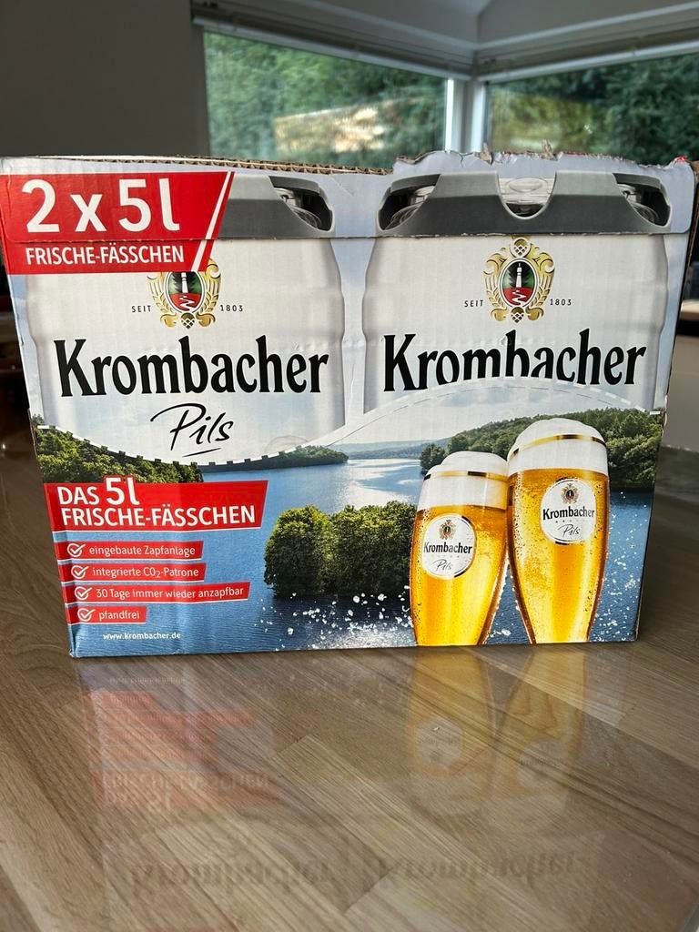 Krombacher 5L fusten. (Ongeopend), Ophalen, Nieuw, Overige typen, Overige merken
