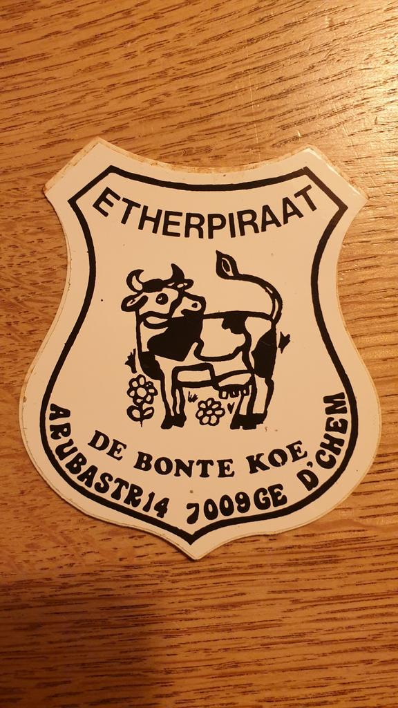 Sticker amateurzender ether piraat De Bonte Koe DOETINCHEM, Ophalen of Verzenden, Zo goed als nieuw, Bedrijf of Vereniging