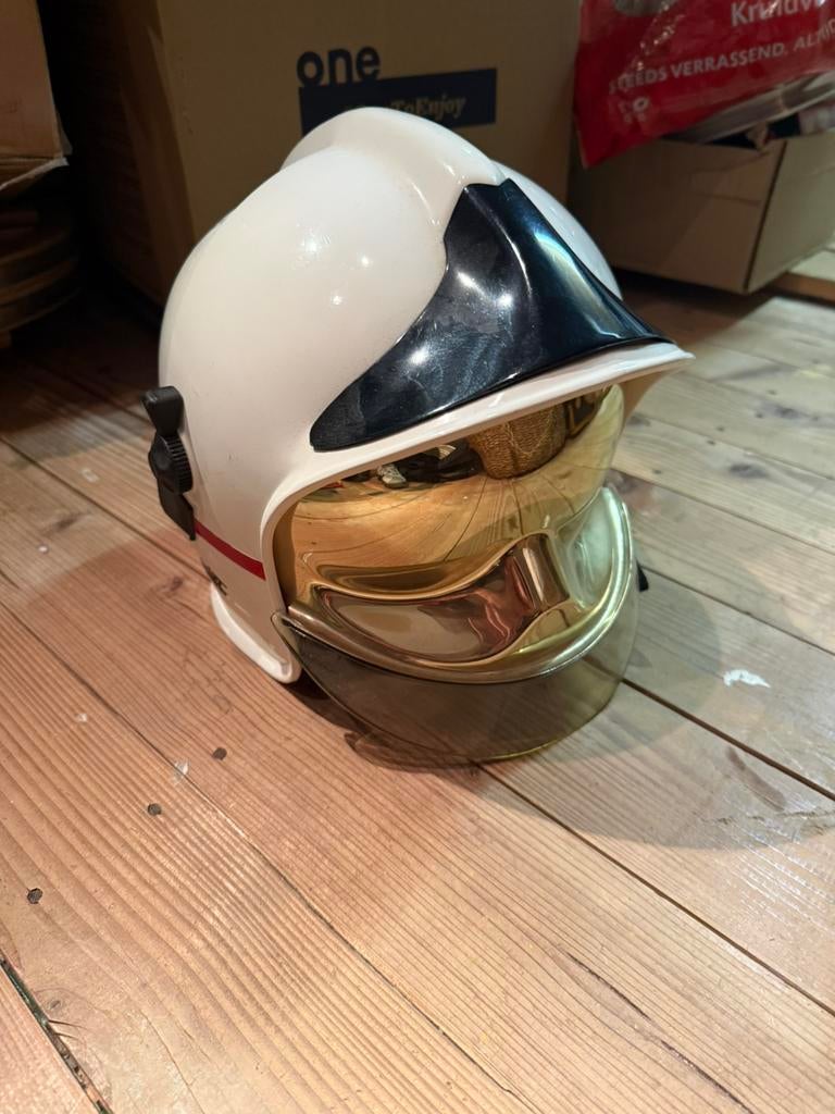 Brandweerhelm, Ophalen of Verzenden, Landmacht, Nederland, Helm of Baret