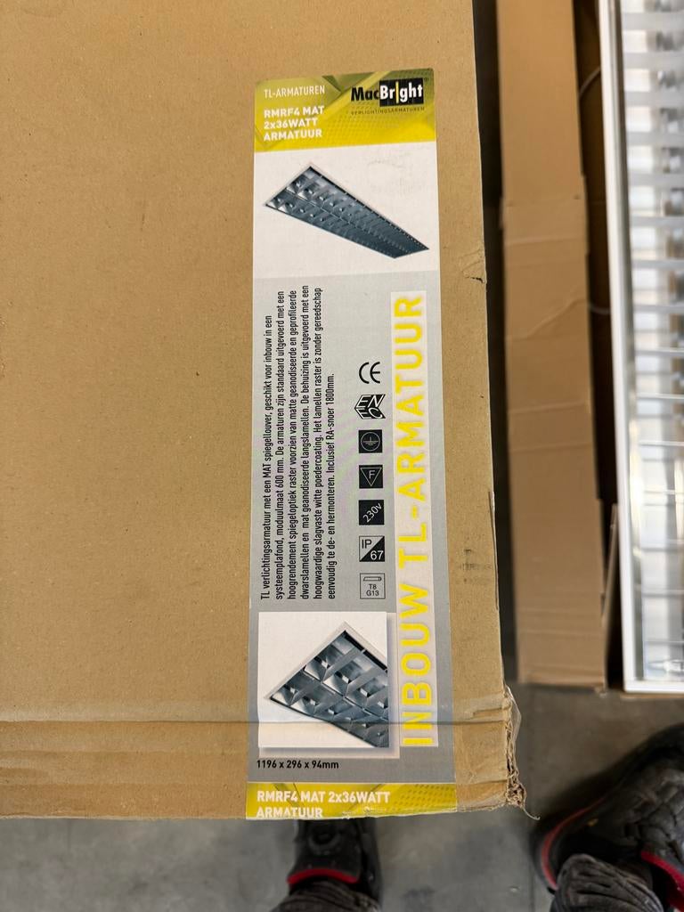 TL Verlichtingsarmatuur 2x36W, Overige materialen, Nieuw, Minder dan 5 m², Vloerisolatie