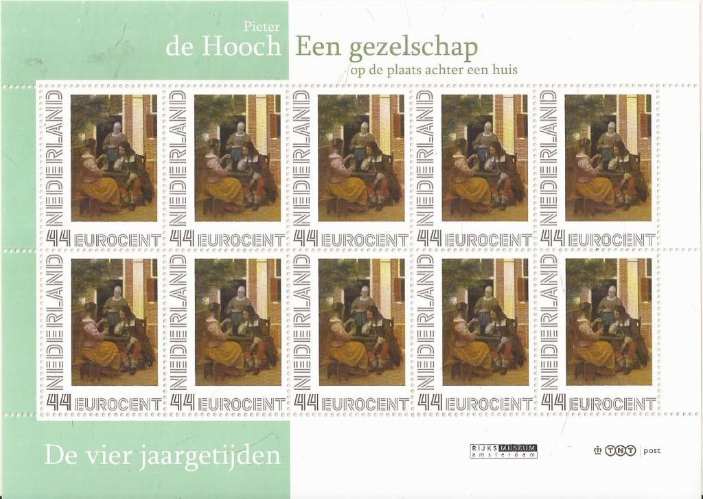 Pieter de Hoogh - Een gezelschap op plaatst achter een huis, Ophalen of Verzenden, Na 1940, Postfris