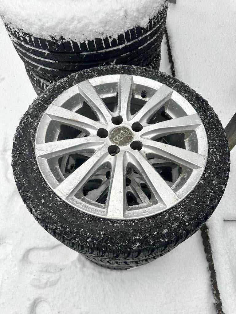 16 inch 5x100 Audi A1 VW Polo Velgen & Banden set WINTER, Auto-onderdelen, Banden en Velgen, Gebruikt, 16 inch, Banden en Velgen