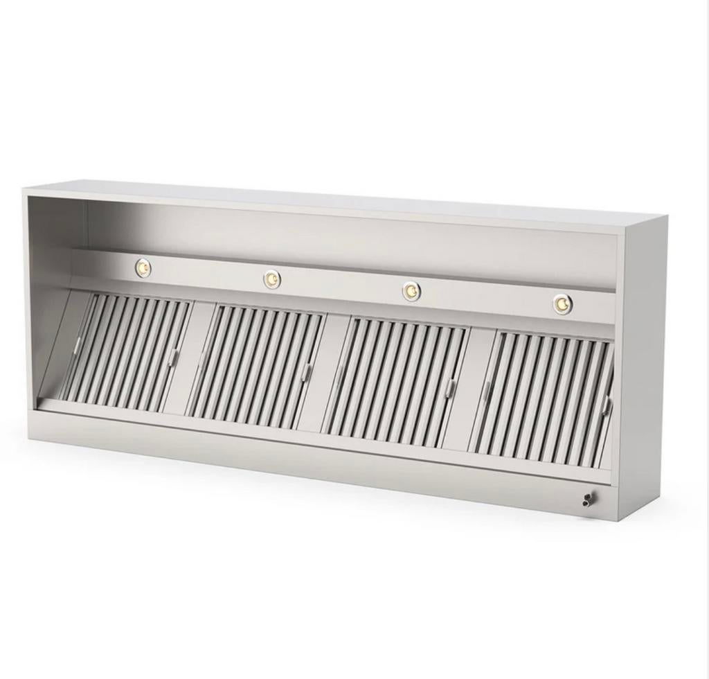 Rvs afzuigkap horeca doosmodel met led verlichting, Witgoed en Apparatuur, Afzuigkappen, Ophalen, Zo goed als nieuw, Wandschouwkap