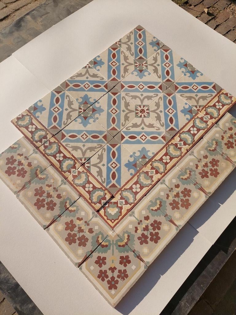 Te Koop : partij oude keramische vloertegels 14,m2 compleet., Doe-het-zelf en Verbouw, Tegels, Gebruikt, Keramiek, Minder dan 20 cm