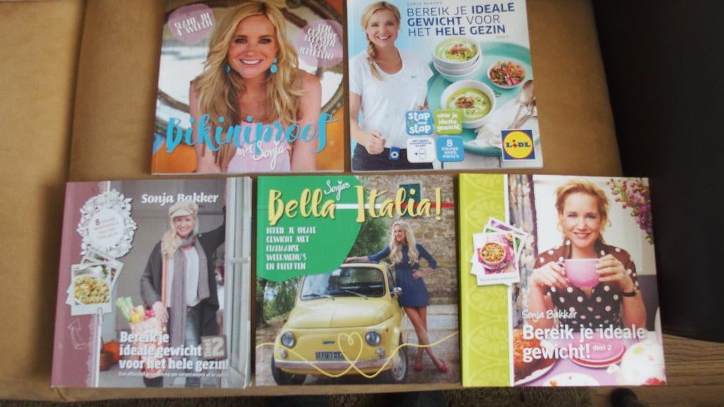 5x Sonja Bakker - Dieet, slank in 4 weken enz - afvallen, Boeken, Gezondheid, Dieet en Voeding, Zo goed als nieuw, Dieet en Voeding