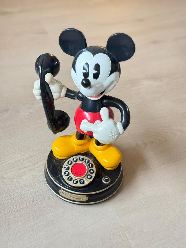 Vintage Mickey Mouse Telefoon – Werkend & Origineel, Verzamelen, Disney, Ophalen, Mickey Mouse, Gebruikt, Beeldje of Figuurtje