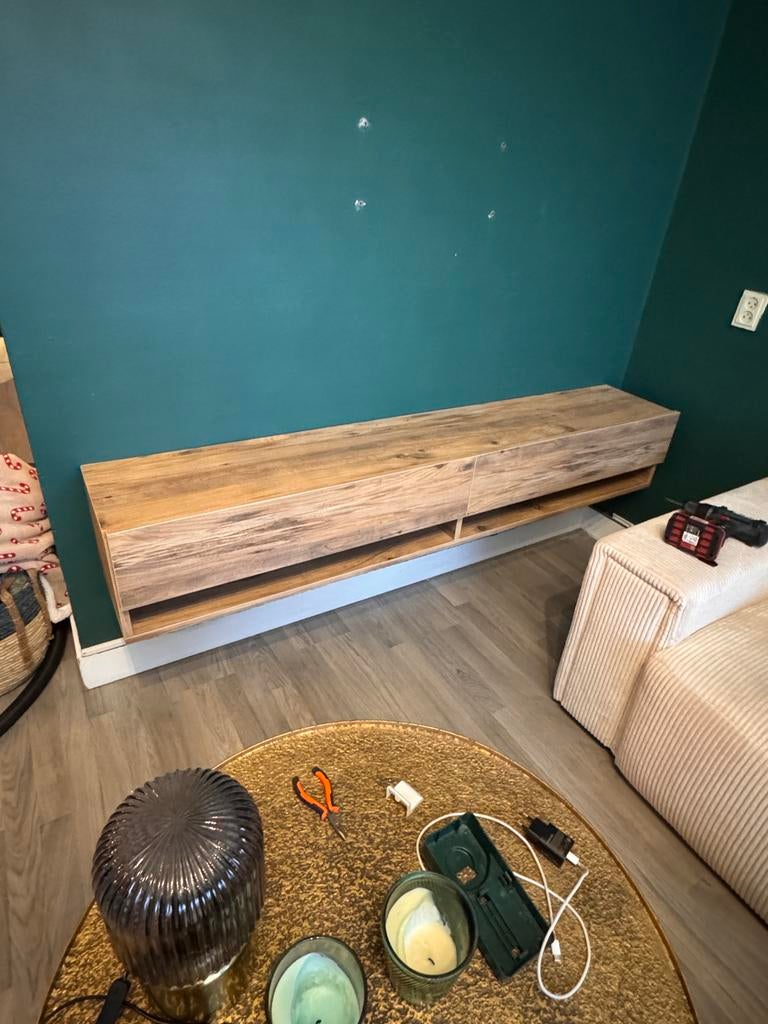 Zwevende tv kast, Ophalen, Gebruikt, 150 tot 200 cm, Minder dan 100 cm