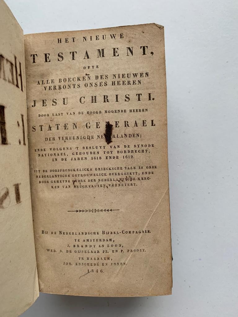 Het Nieuwe Testament 1846 Bijbel, Antiek en Kunst, Ophalen of Verzenden