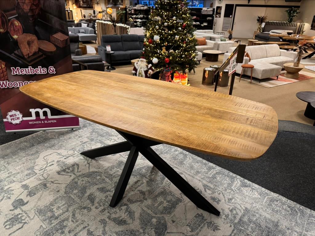 Eettafel Deens mangohout 180 Direct/Leverbaar/Enschede E6048, Overige houtsoorten, Nieuw, Vijf personen of meer, 150 tot 200 cm