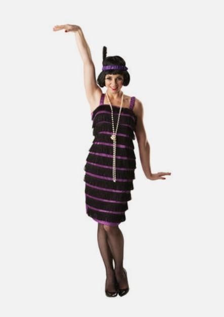 Charleston flapper jurk mt L, Kleding | Dames, Carnaval, Maat 42/44 (L), Nieuw, Ophalen of Verzenden