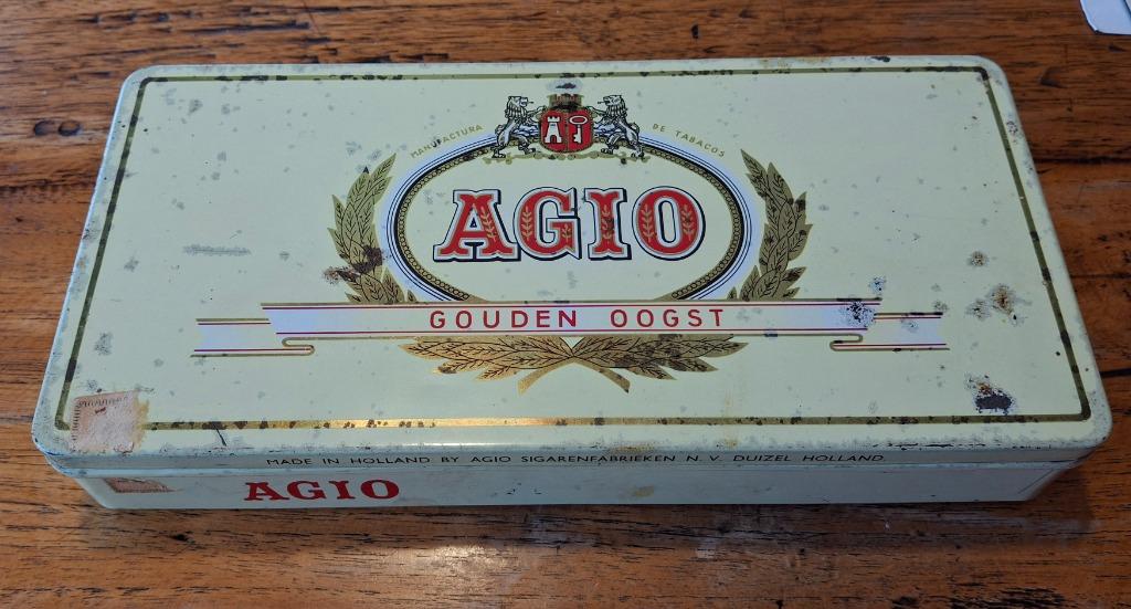 AGIO sigaren-blik - als verzamelobject, niet voor consumptie, Ophalen of Verzenden, Gebruikt, Tabaksdoos of Verpakking