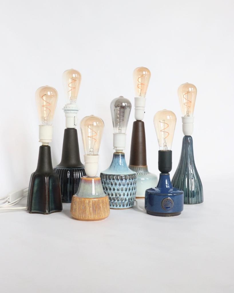 Vintage Soholm keramische tafellampen Deens design lampen, Ophalen of Verzenden, Zo goed als nieuw, Niet meer bestaand, Minder dan 50 cm
