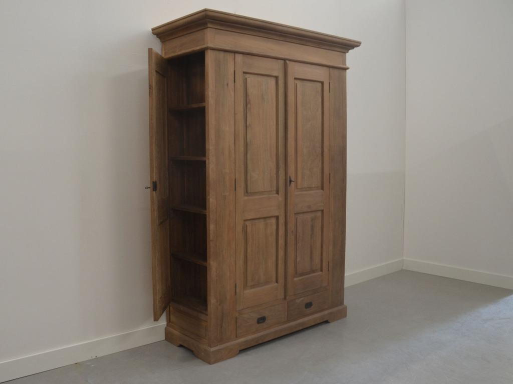 Dichte teak kast / teak jagerskast, 100 tot 150 cm, 200 cm of meer, Met klep(pen), Nieuw