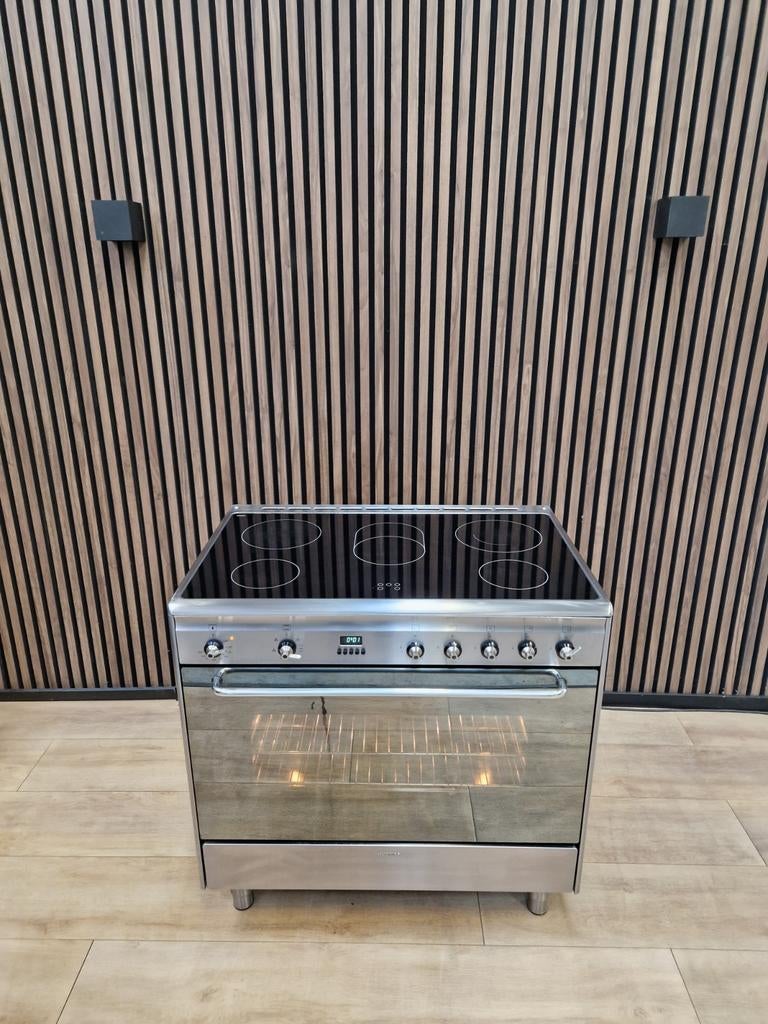 Luxe Rvs Smeg Fornuis keramisch 90 cm (Gratis bezorgen), Witgoed en Apparatuur, Fornuizen, 5258sh, 60 cm of meer, Keramisch, Ophalen of Verzenden