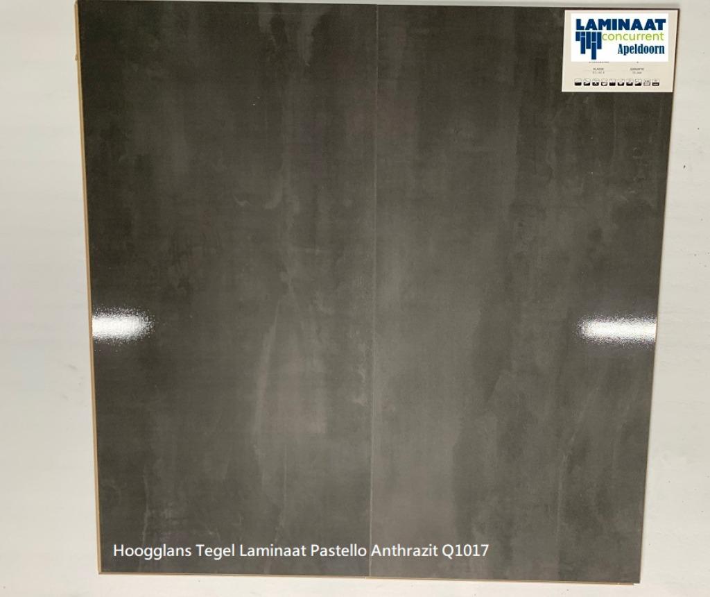 Hoogglans Tegel Laminaat Antraciet 81cm X 40cm €19,95p/m2, Huis en Inrichting, Zwart, Nieuw, Ophalen of Verzenden, Laminaat