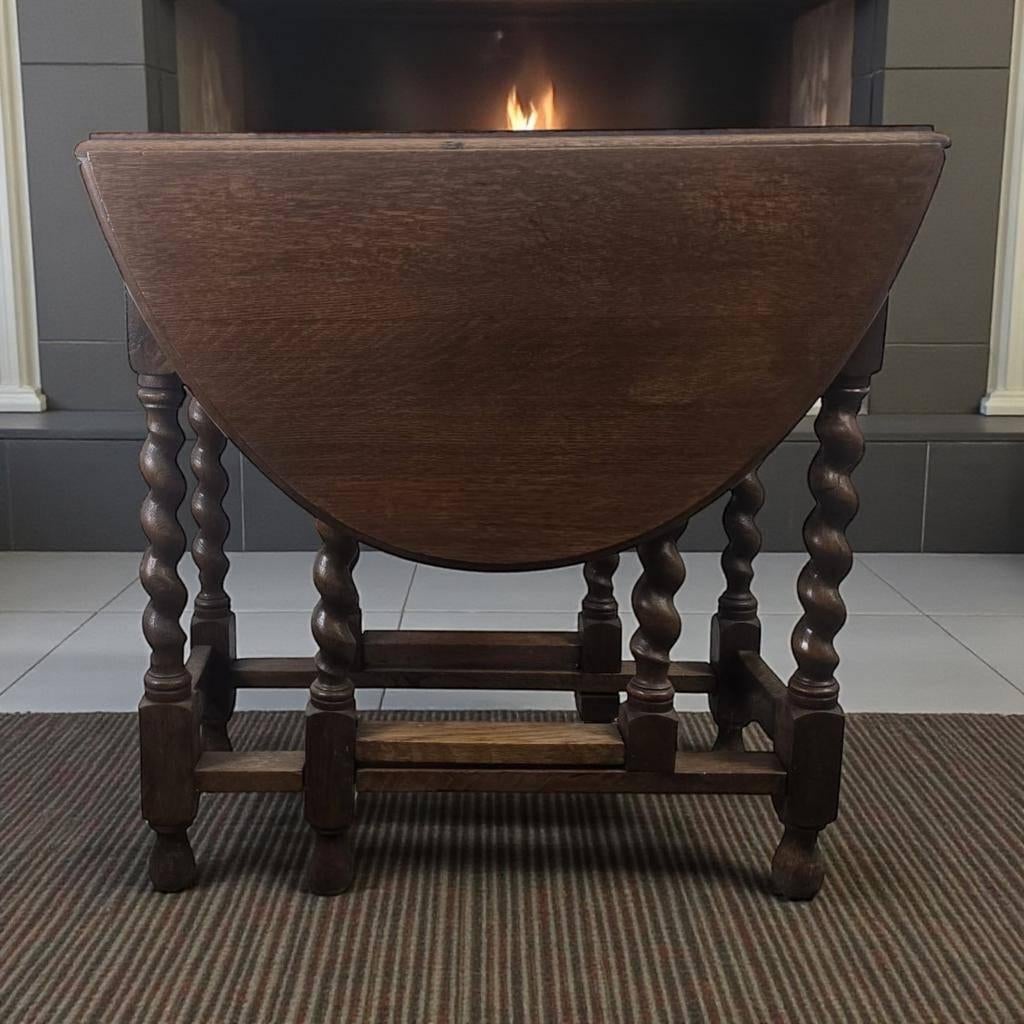 vintage houten (klap) tafel / oortafel / consoletafel, Antiek en Kunst, Ophalen