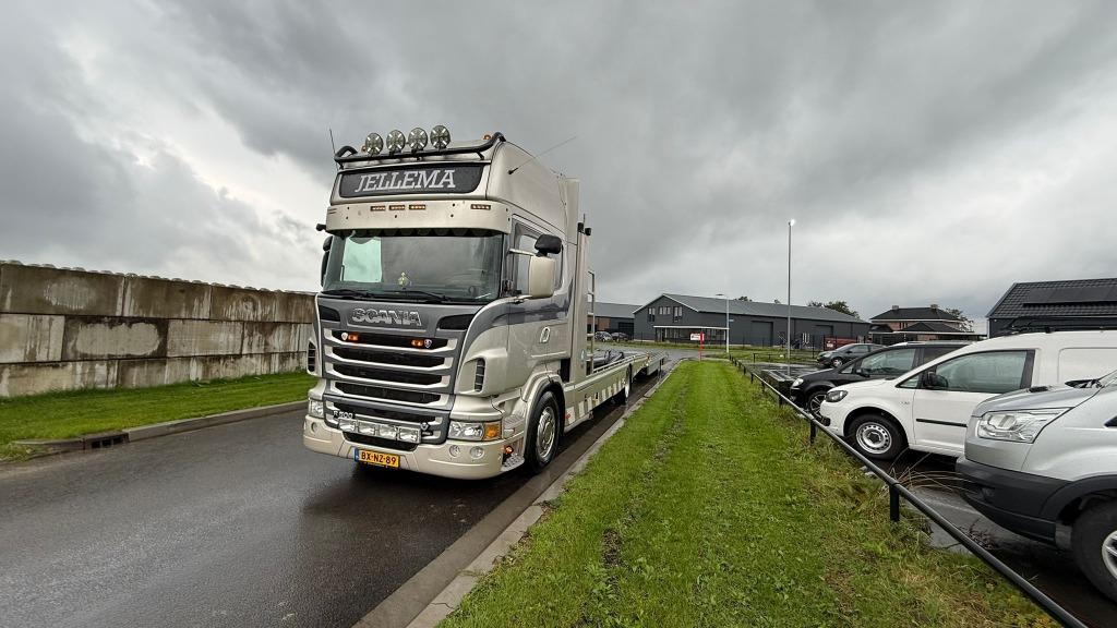 Scania R500 V8 Tijhof autotransport combinatie 6 lader., Automaat, Euro 5, Achterwielaandrijving, Leder