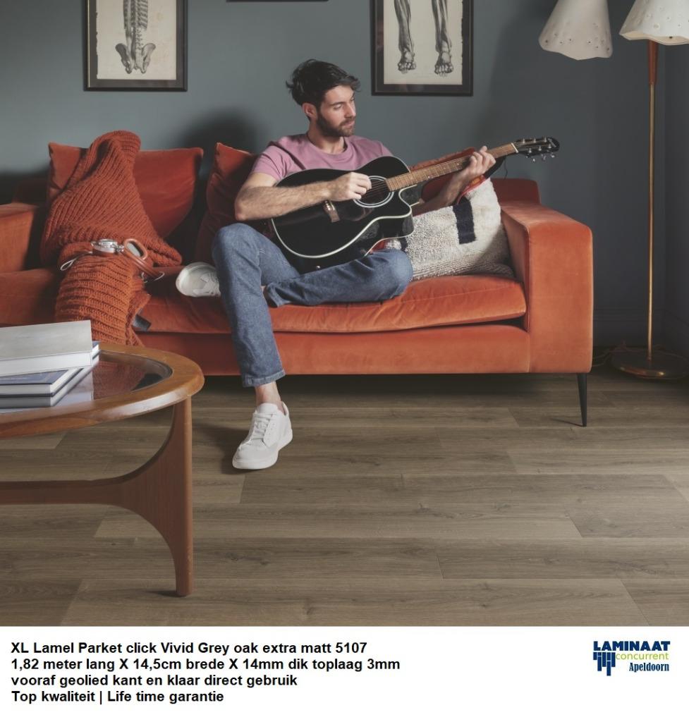 XL Lamel Parket click voor €34,95m2 Grey Oak vooraf geoiled, Lamel parket 14mm dik grijs vooraf geolied, Nieuw, Ophalen of Verzenden