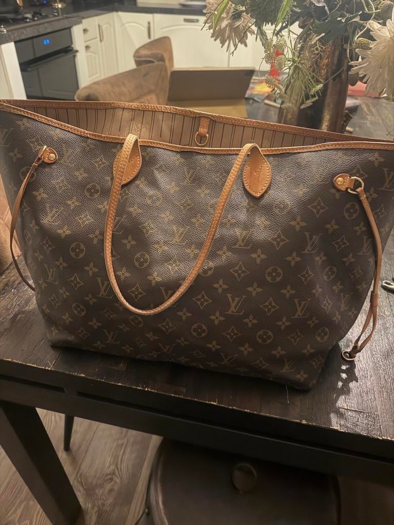Louis Vuitton NeverFull L, Ophalen of Verzenden, Zo goed als nieuw, Bruin, Handtas