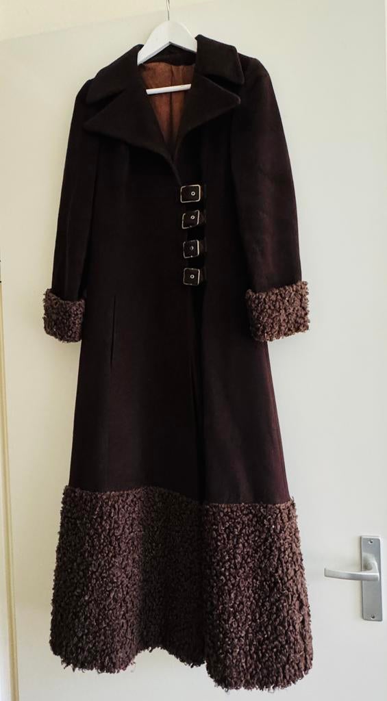 Vintage dames mantel mt 38, Ophalen of Verzenden, Zo goed als nieuw, Maat 38/40 (M), Bruin