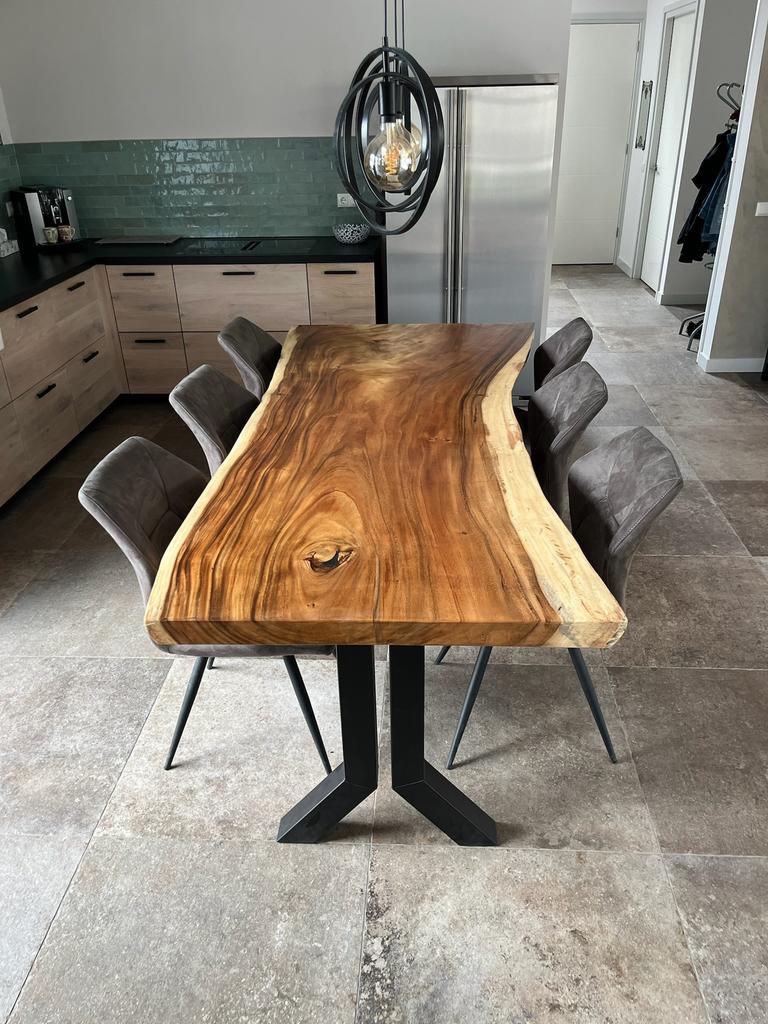 Suar boomstamtafel | scherpste prijs van Nederland, Huis en Inrichting, Rechthoekig, Nieuw, 200 cm of meer, 50 tot 100 cm