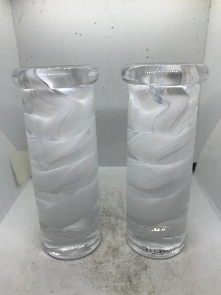 mid century design scandinavisch kosta boda glas kandelaars, Ophalen of Verzenden