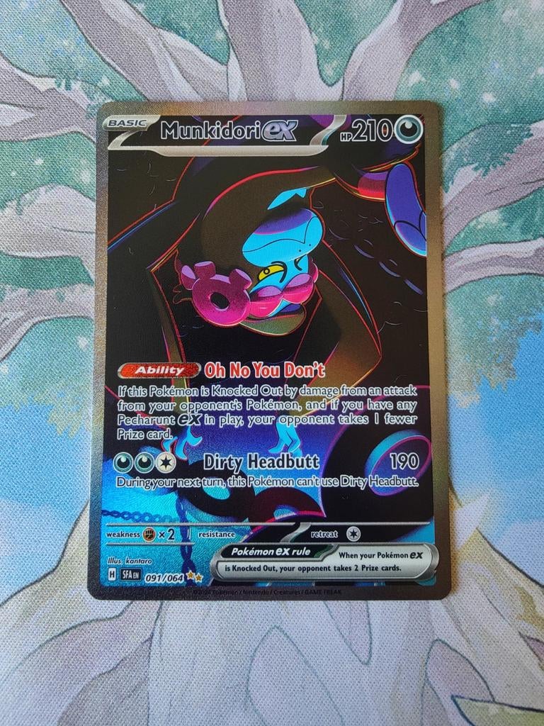 Pokemon shrouded fable munkidori ex illustration 091/064, Ophalen of Verzenden, Nieuw, Losse kaart, Foil