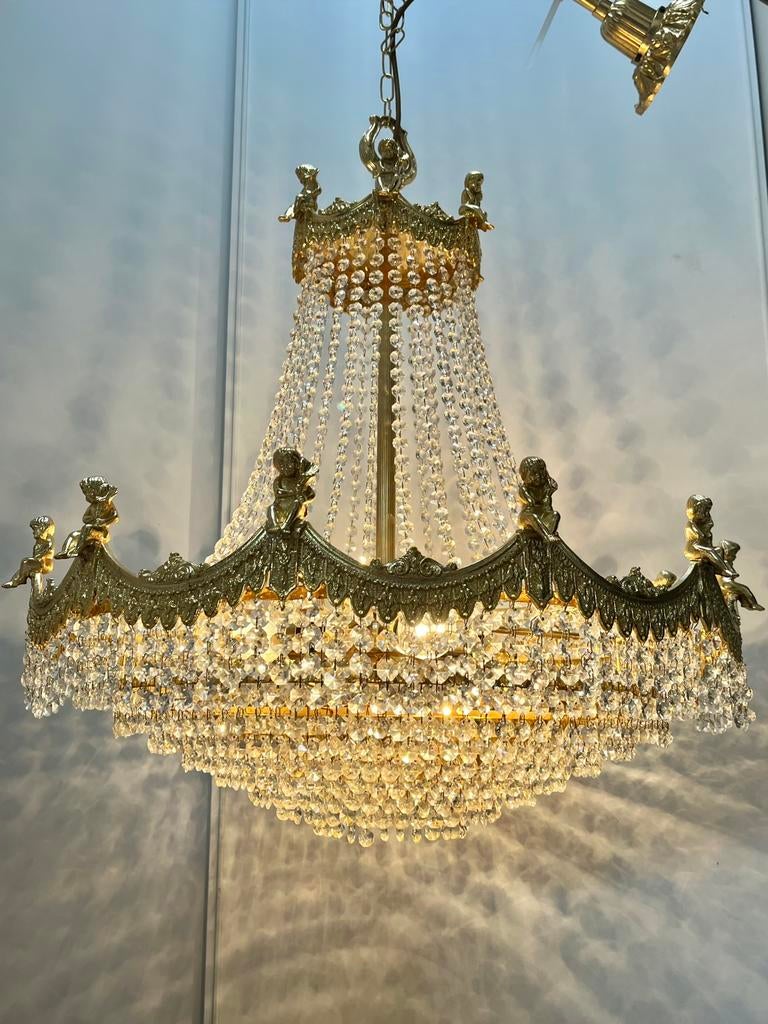 2x XL grote putti engelen kristallen SWAROVSKI kroonluchter, Huis en Inrichting, Baak, Ophalen of Verzenden, Baak, Baak