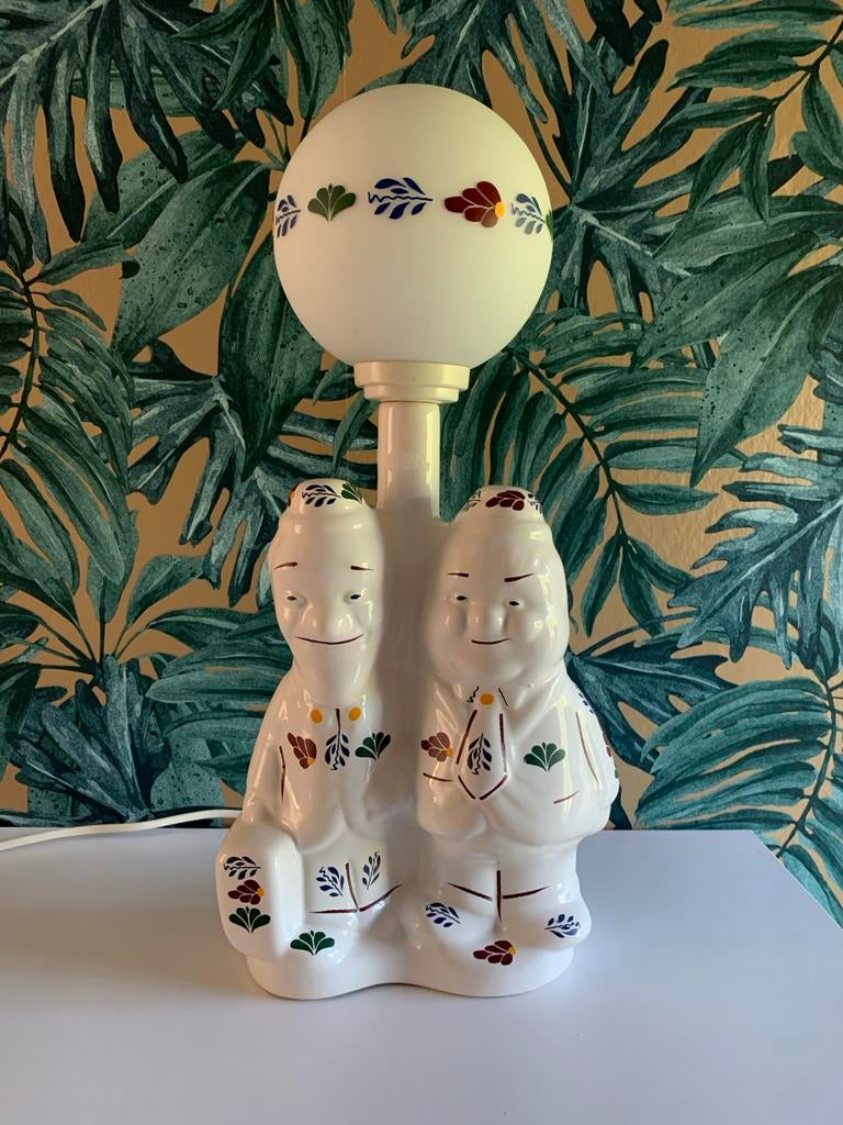 Mooie vintage tafellamp Laurel&Hardy, Ophalen of Verzenden