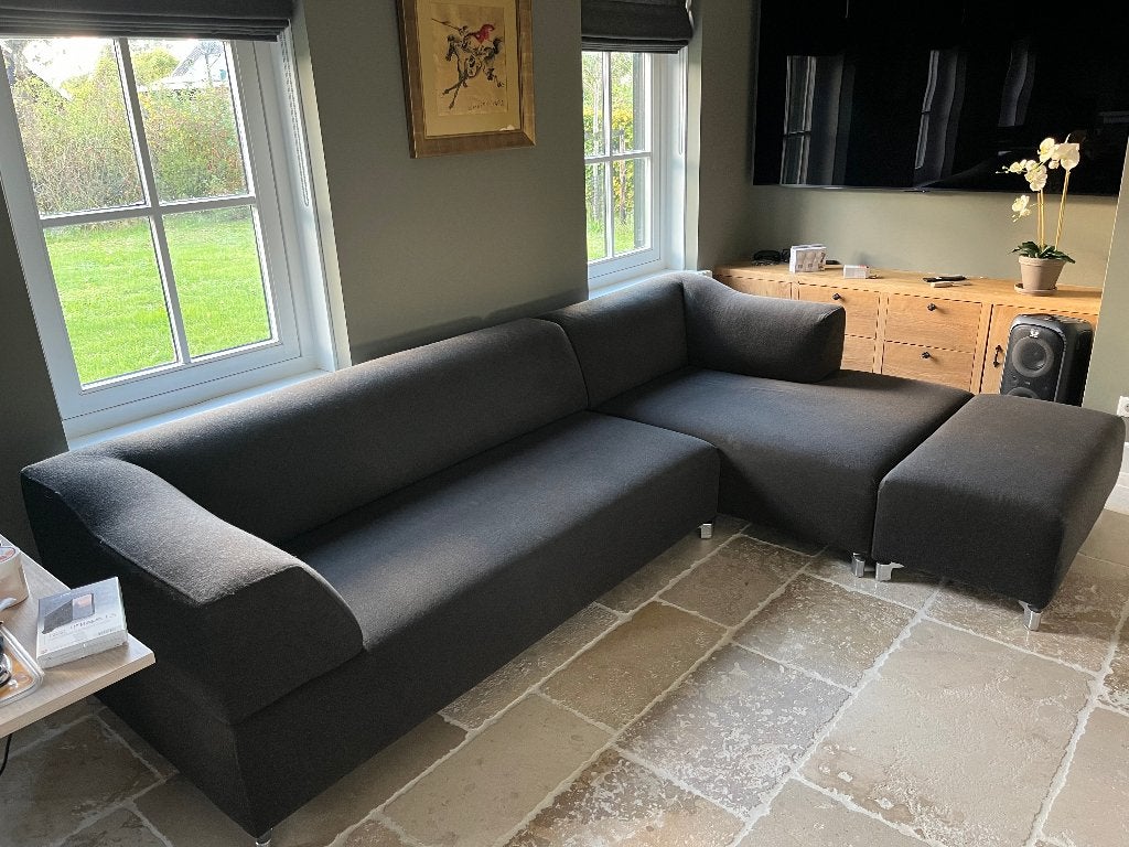 Leolux Faya Lobi design hoekbank – chaise longue - hocker, 250 tot 300 cm, Gebruikt, Hoekbank, 75 tot 100 cm