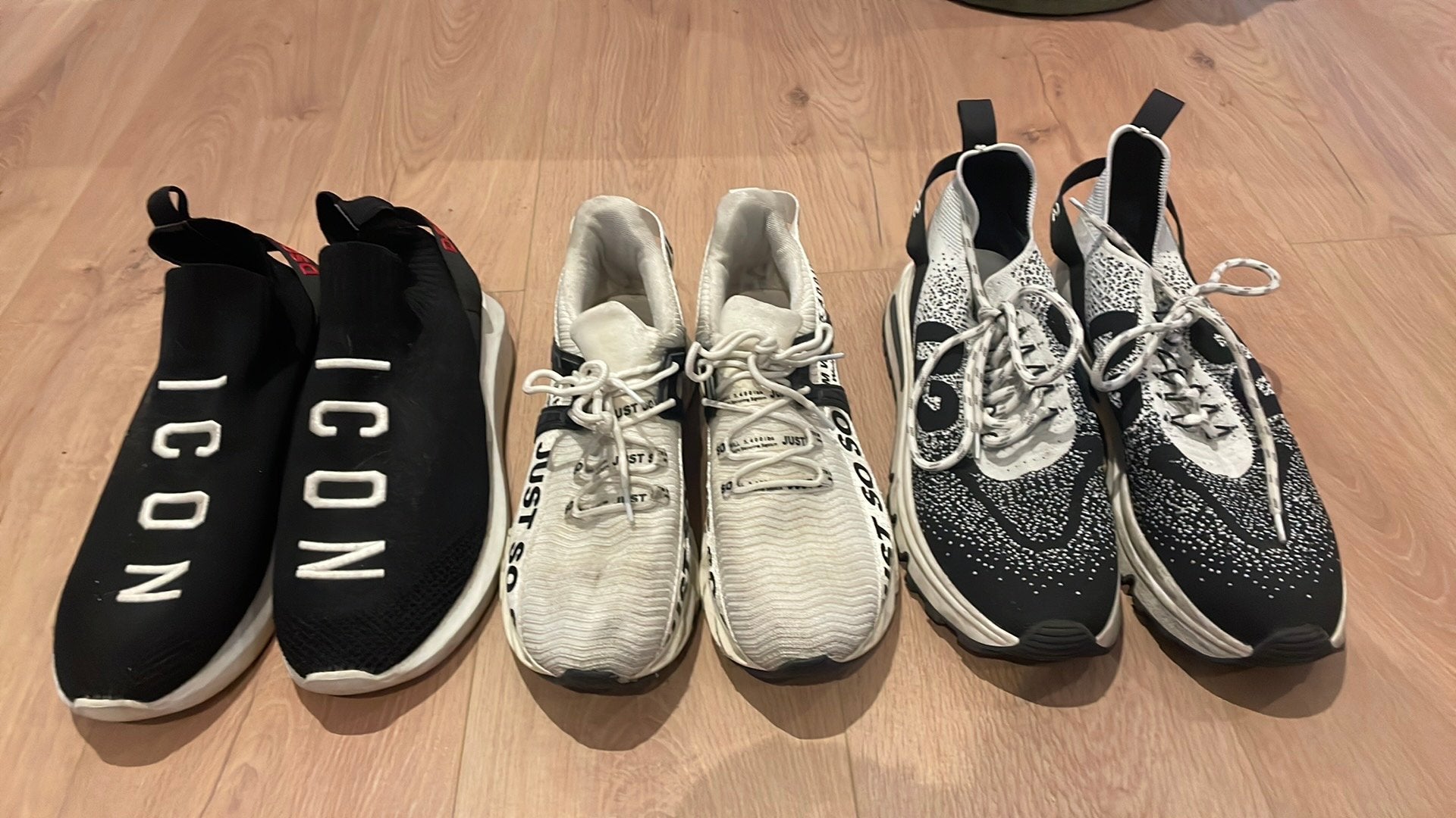 3 paar Dsquared2 schoenen maat 45,5, Ophalen of Verzenden, Zo goed als nieuw, Zwart