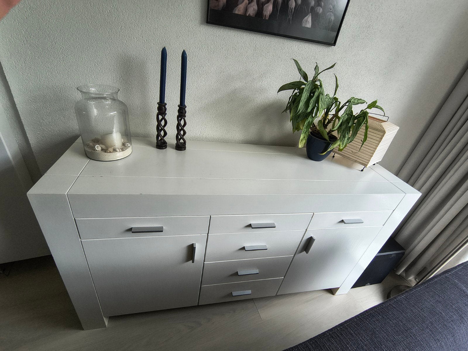 Massief houten dressoir, Ophalen, Gebruikt, 150 tot 200 cm, Eikenhout