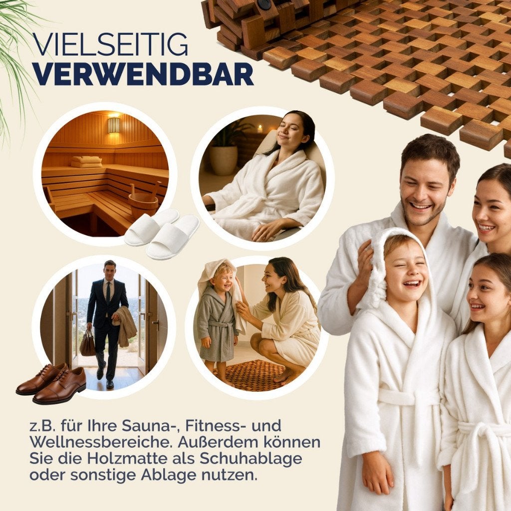 Saunamat Sauna Douchemat Badmat 80 x 50 cm GRATIS BEZORGD!, Huis en Inrichting, Bruin, Verzenden, Overige merken, Nieuw