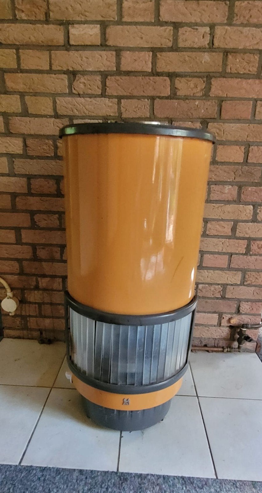 Vintage oranje kachel Etna gaskachel met toebehoren., Gebruikt, Kachel, Minder dan 60 cm, Ophalen of Verzenden