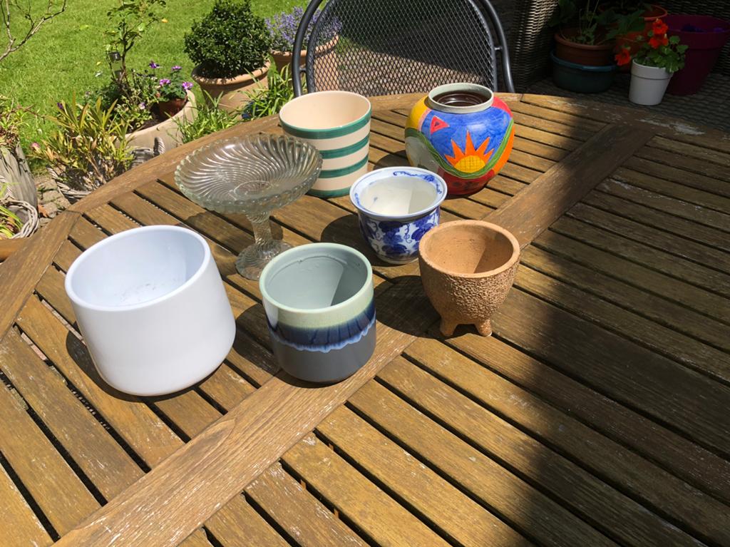 Mooie bloempotten, Tuin en Terras, Bloempotten, Ophalen, Rond, Binnen, Zo goed als nieuw