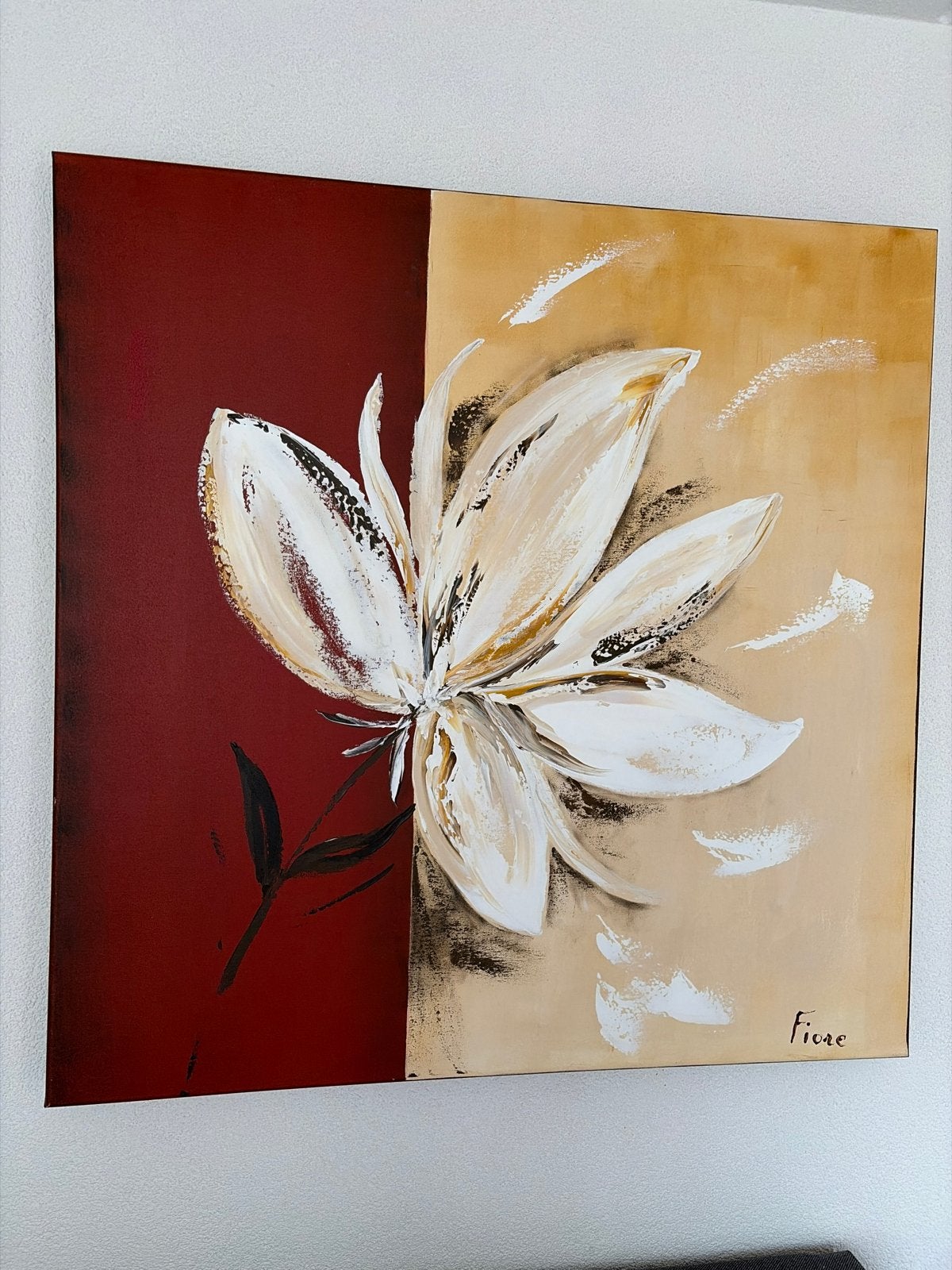 Modern Bloemschilderij - Acryl op Canvas, Antiek en Kunst, Ophalen