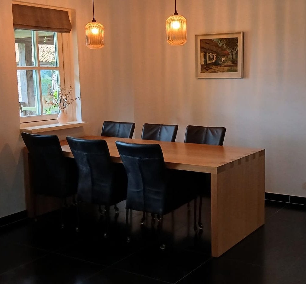 ZGAN Montis Wang design eettafel door Gijs Papavoine, Ophalen, 100 tot 150 cm, 200 cm of meer, Zo goed als nieuw